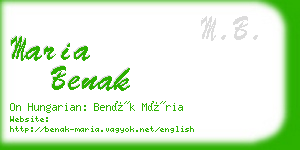 maria benak business card